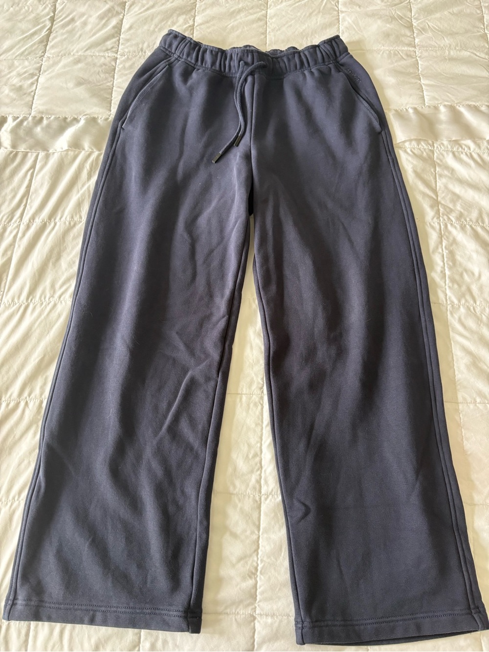 Athleta Fleece Wide Leg Sweats in Navy